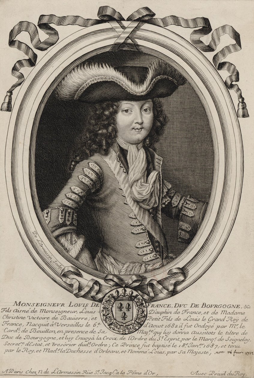 Graviertes Porträt von Louis, Herzog von Burgund (1682-1712) von Nicolas de Larmessin