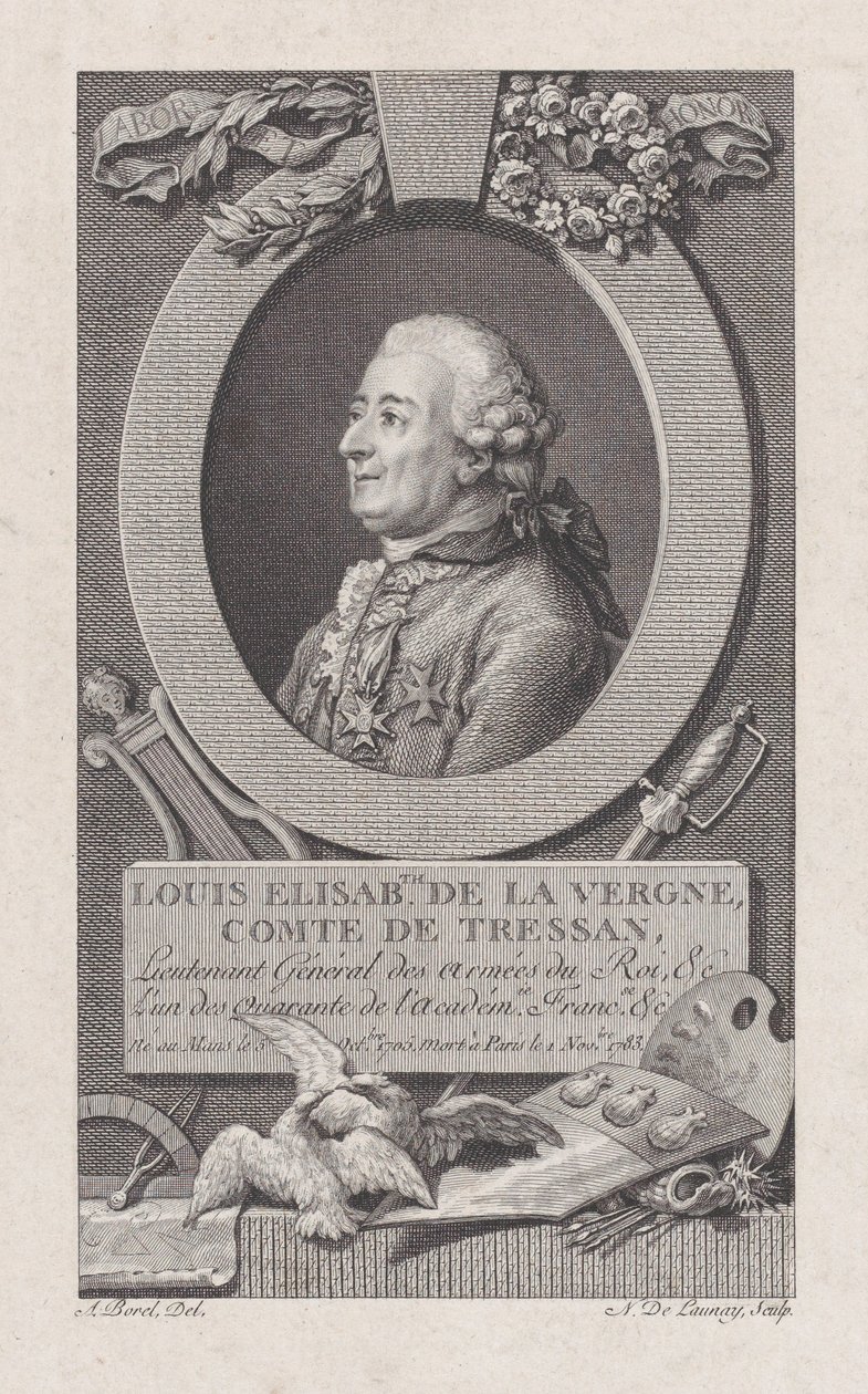 Porträt von Louis Elisabeth de La Vergne, Comte de Tressan von Nicolas de Launay