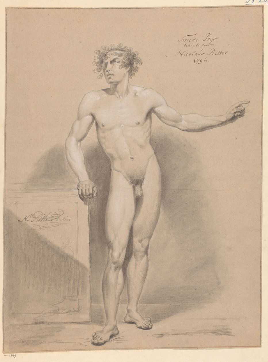 Stehender männlicher Akt, von vorne gesehen (2. Preis 1796) von Nicolaus Ritter jr.