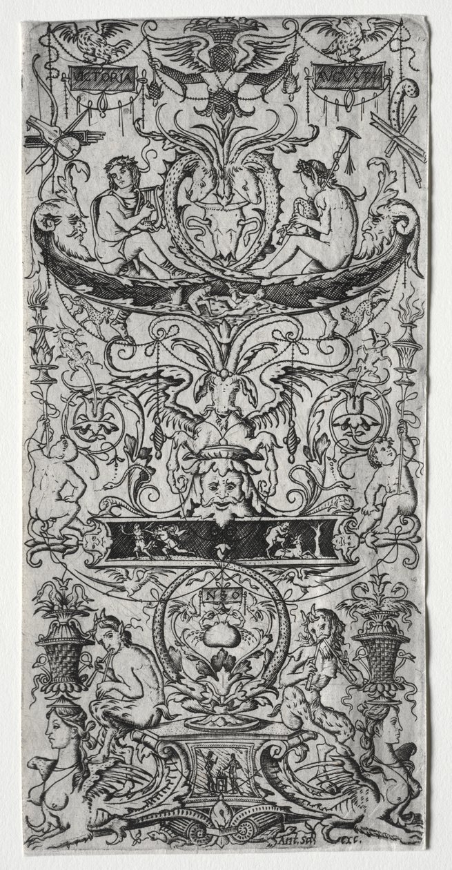 Ornamenttafel mit der Inschrift Victoria Augusta von Nicoletto da Modena