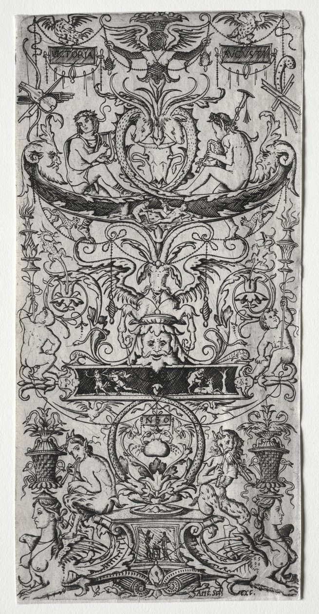 Ornamenttafel mit der Inschrift Victoria Augusta von Nicoletto da Modena