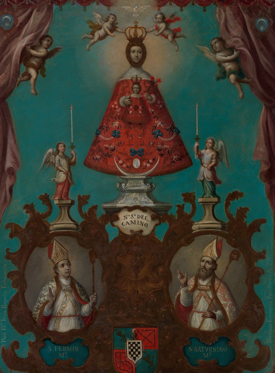 Die Jungfrau von El Camino mit St. Fermín und St. Saturnino von Nicolás Enríquez