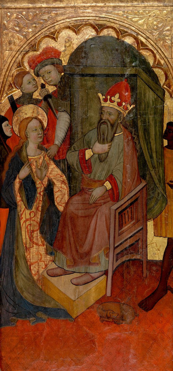 Heilige Katharina von Alexandria vor dem römischen Kaiser von Nicolás Solano