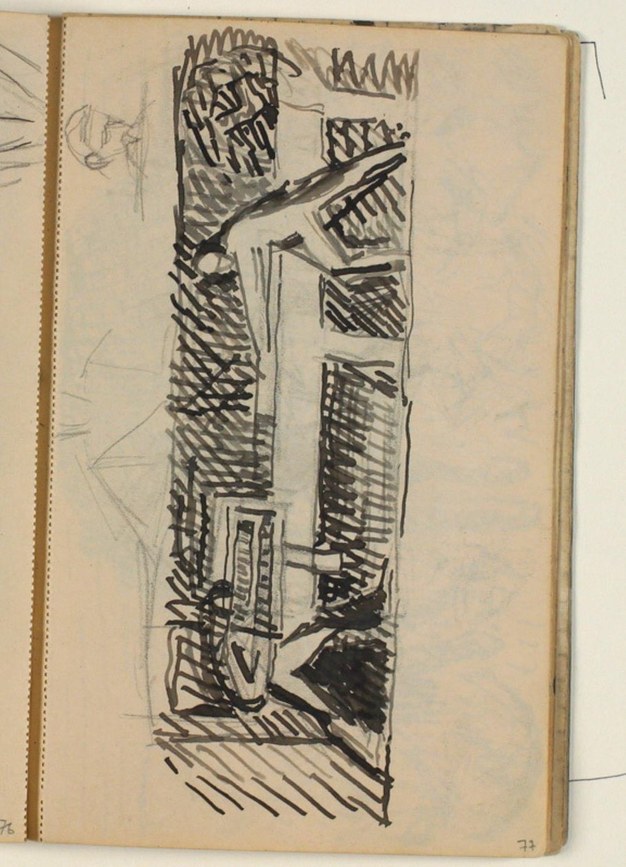 Figurenkomposition - Entwurf für ein Relief über verschiedene Handwerke? von Niels Larsen Stevns