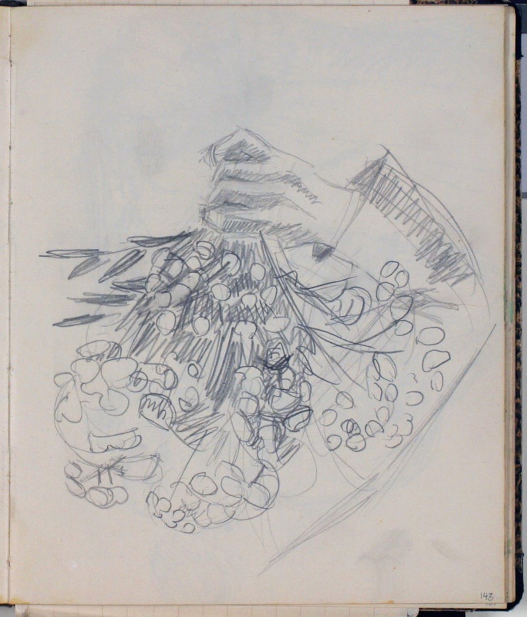 H. C. Andersens rechter Arm. Skizze zu "Die Wiese bei Nysø" (Odense) von Niels Larsen Stevns
