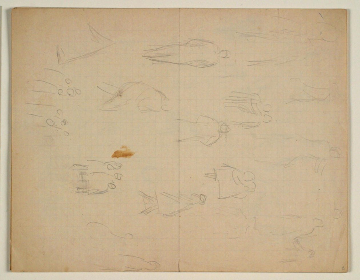 Skizzen von Figuren in Bewegung und Figurengruppen von Niels Larsen Stevns
