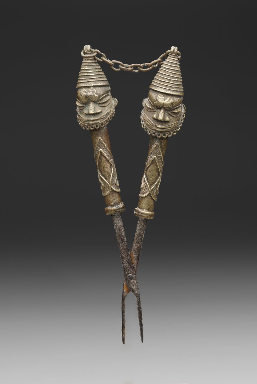 Figurierte Zange für Oshugbo-Gesellschaftsrituale von Nigerian Nigerian