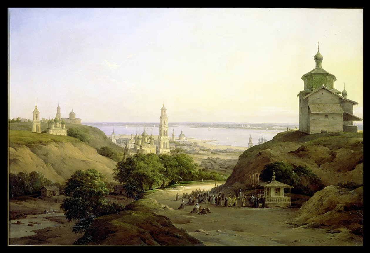 Ansicht von Yuryevets an der Wolga, 1851 von Nikanor Grigor