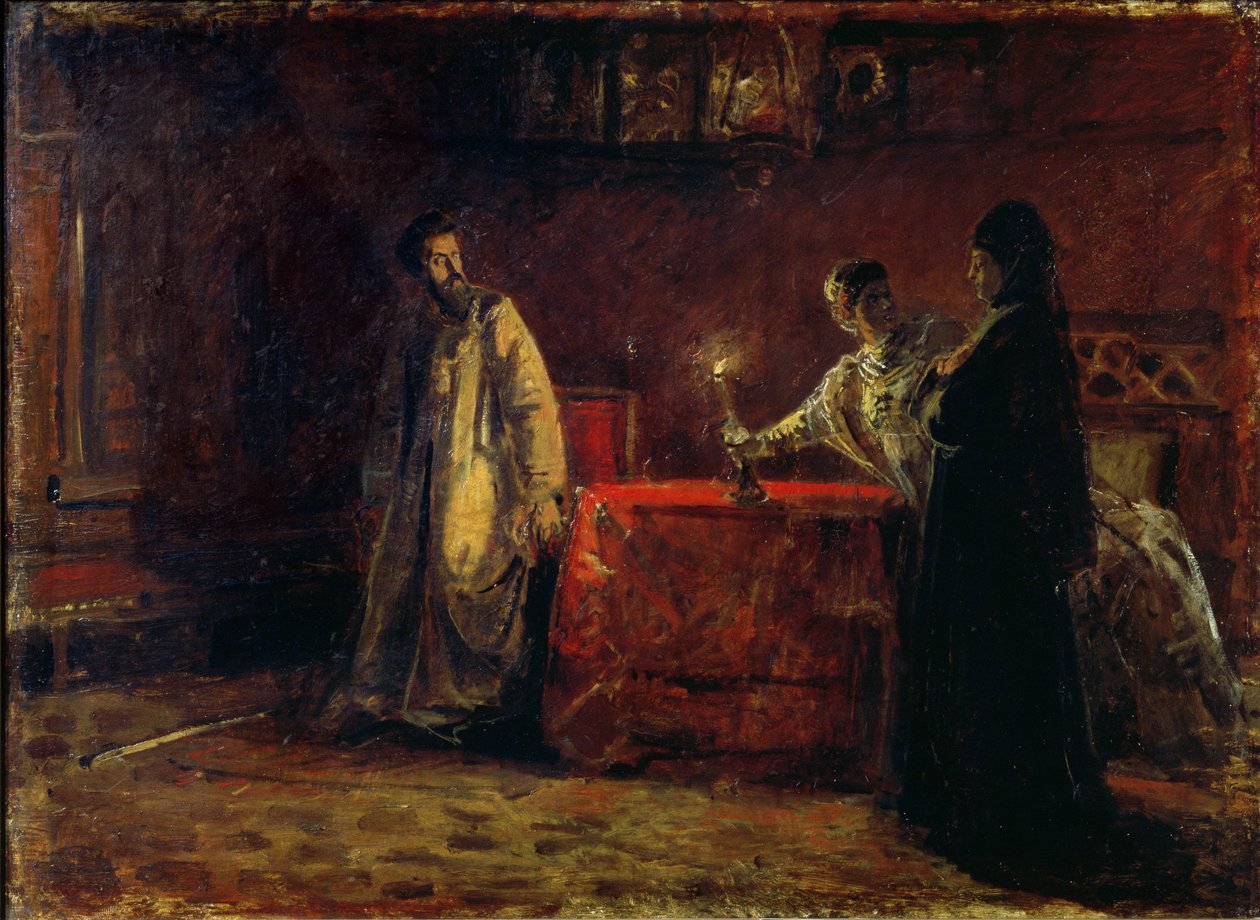 Zar Boris Godunow (1551-1605) und Zarin Martha, 1874 von Nikolai Nikolajevitch Gay