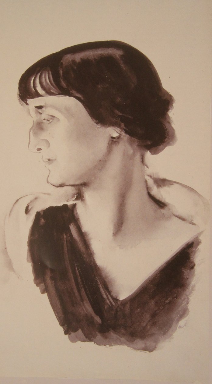 Porträt der Dichterin Anna Achmatowa 1889-1966, 1928 von Nikolai Adrianovich Tyrsa