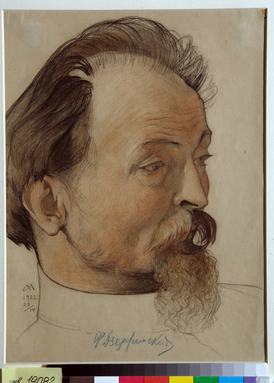 Porträt von Felix Dserschinski (1877-1926), bolschewistischer Revolutionär, Gründer und Leiter der Tscheka - Zeichnung von Nikolai Andrejewitsch Andrejew (1873-1932) von Nikolai Andreevich Andreev
