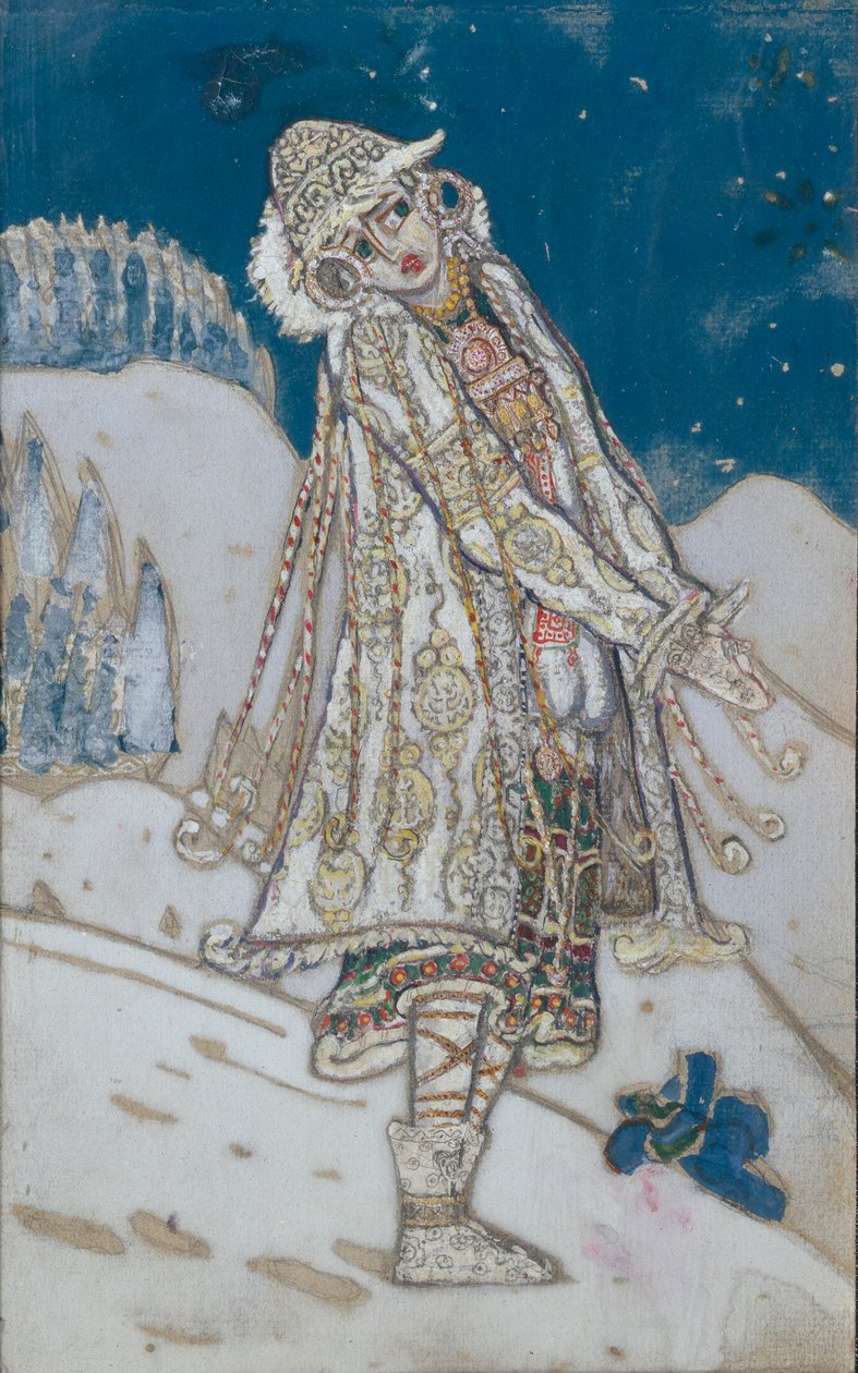 Kostümentwurf für das Theaterstück Schneeflöckchen von A. Ostrovsky, 1912 von Nikolai Konstantinowitsch Roerich