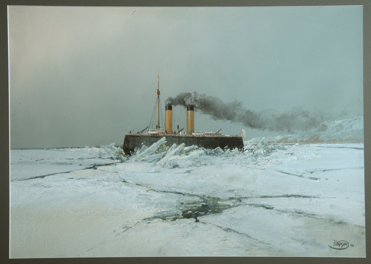 Der russische Eisbrecher Jermak von Nikolai Nikolayevich Karasin