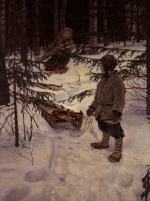 Holz sammeln, Russland von Nikolai Petrovich Bogdanov-Belsky