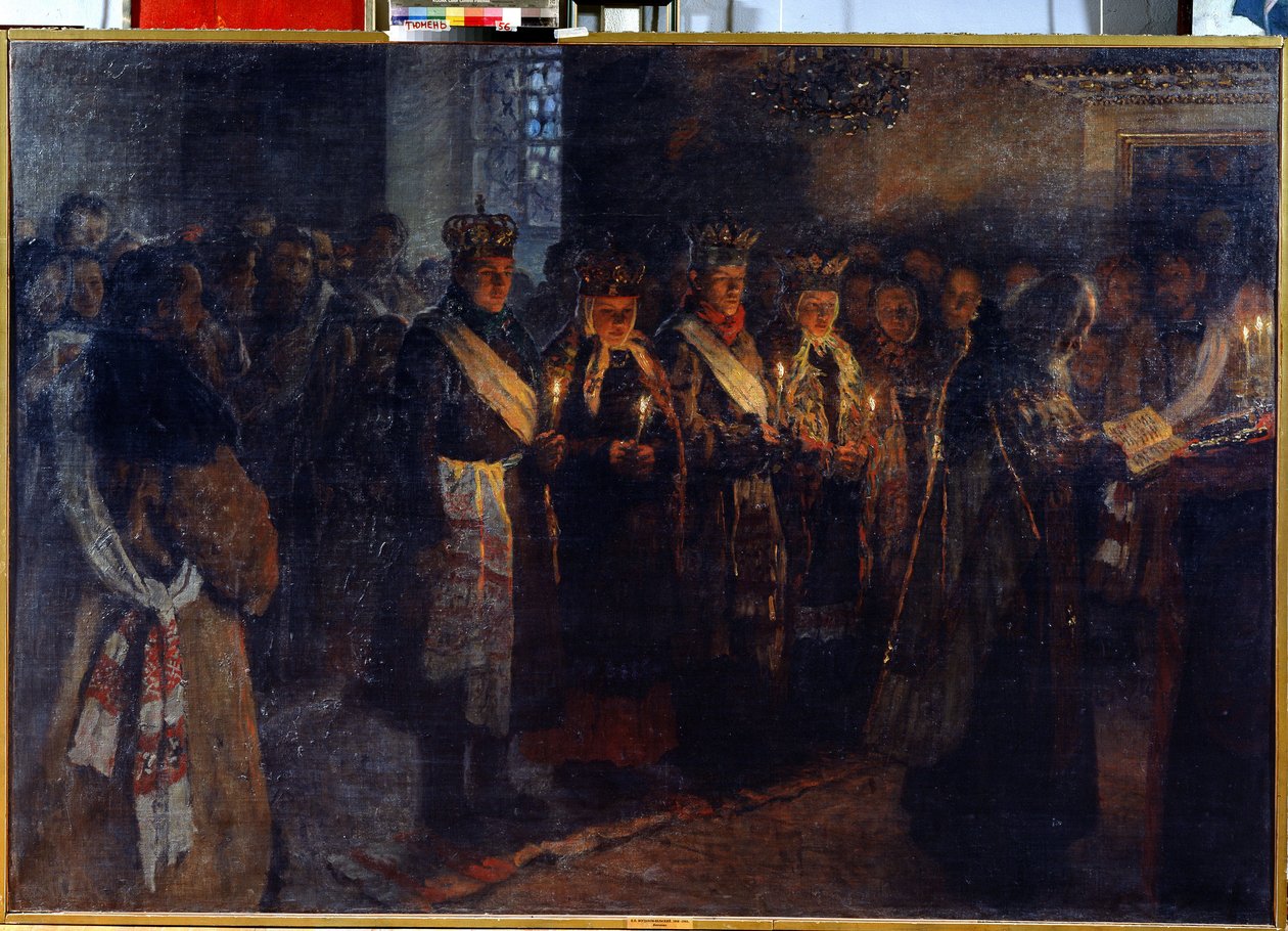 Die Hochzeit mit einem orthodoxen Priester von Nikolai Petrovich Bogdanov Belsky