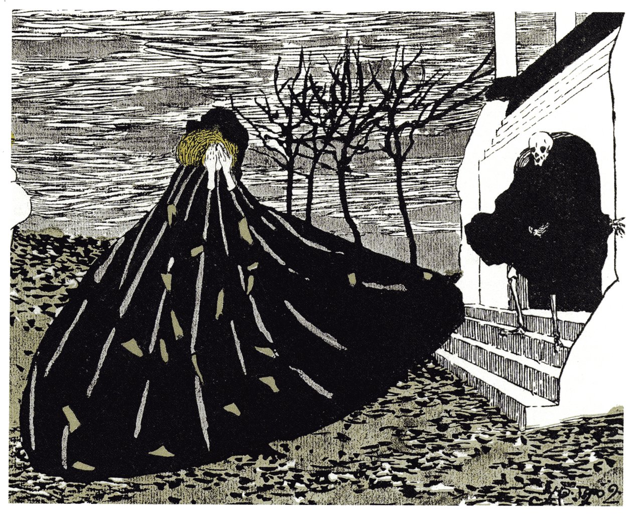 Herbstillustration für das Magazin Mir Iskusstva, 1902 von Nikolai Petrovich Feofilaktov