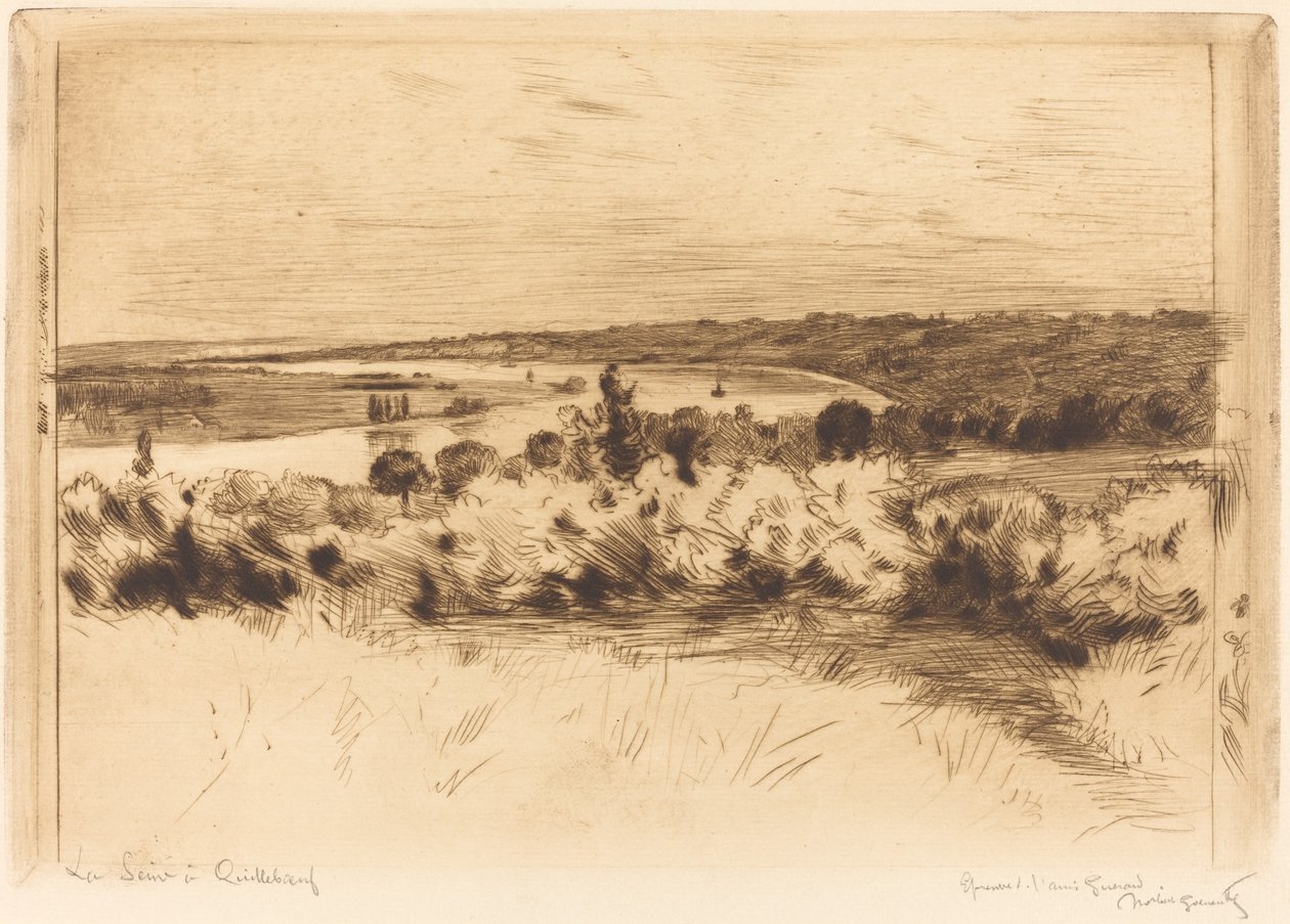 Die Seine bei Quilleboeuf von Norbert Goeneutte