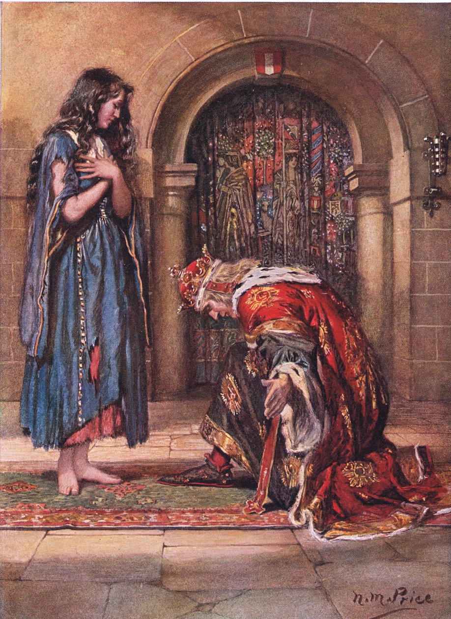 Barfuß kam die Bettelmaid vor König Cophetua, Illustration aus 