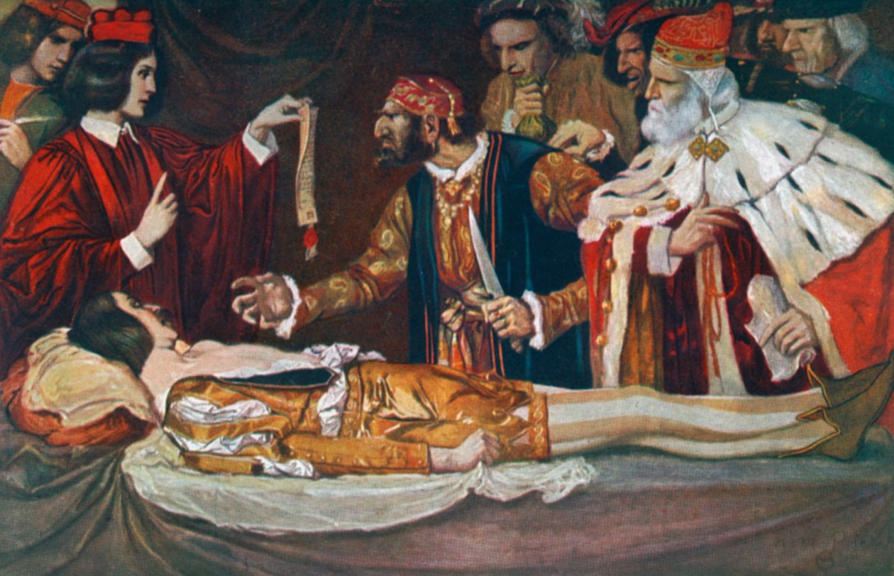 Die Gerichtsszene. Der Kaufmann von Venedig – Akt IV, Szene 1 von Norman Mills (after) Price