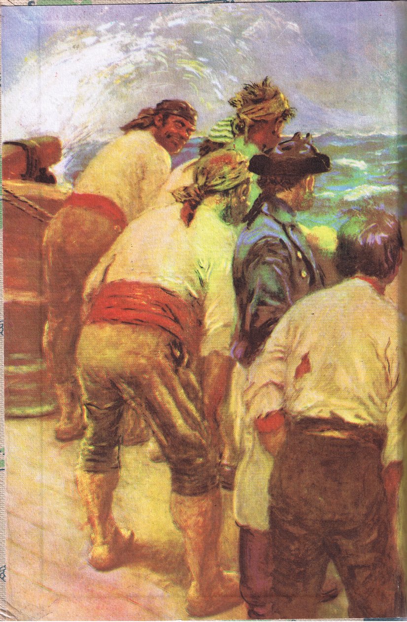 Innencover-Design, aus Die Schatzinsel, veröffentlicht von MacDonald 1947 von Norman Mills Price