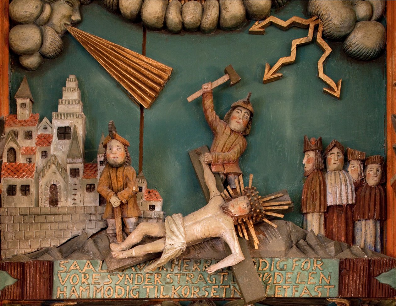 Jesus wird ans Kreuz genagelt (Detail) von Norwegian School