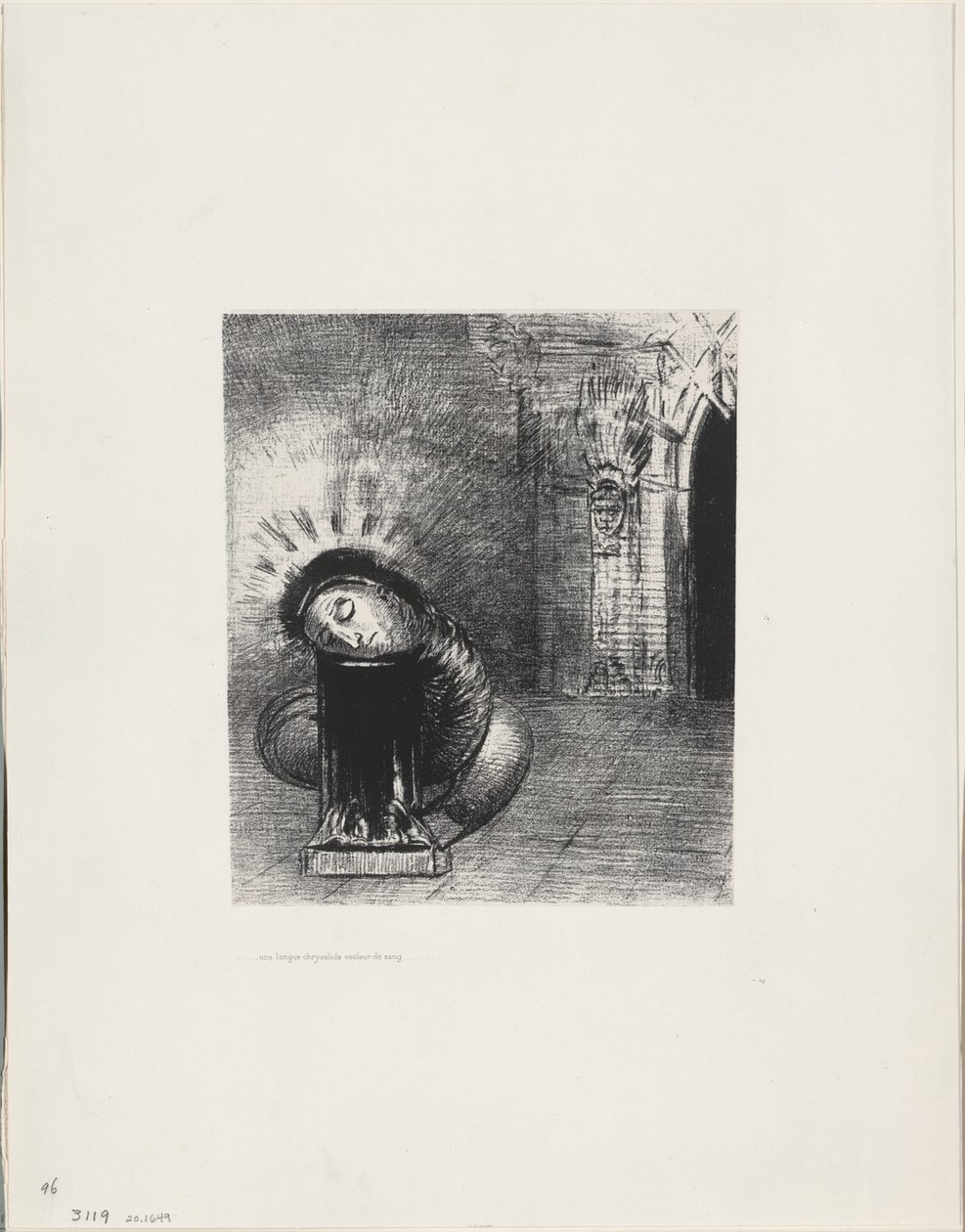 Eine lange Puppe, die Farbe des Blutes, Platte 2 von 6 von Odilon Redon