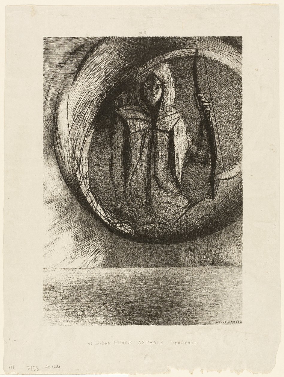 Und darüber hinaus, das Astralidol, die Apotheose, Platte 2 von 6 von Odilon Redon