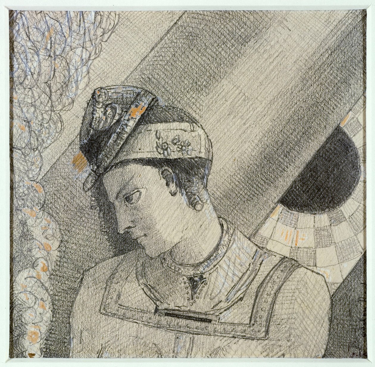 Büste einer Frau, den Kopf nach links geneigt von Odilon Redon