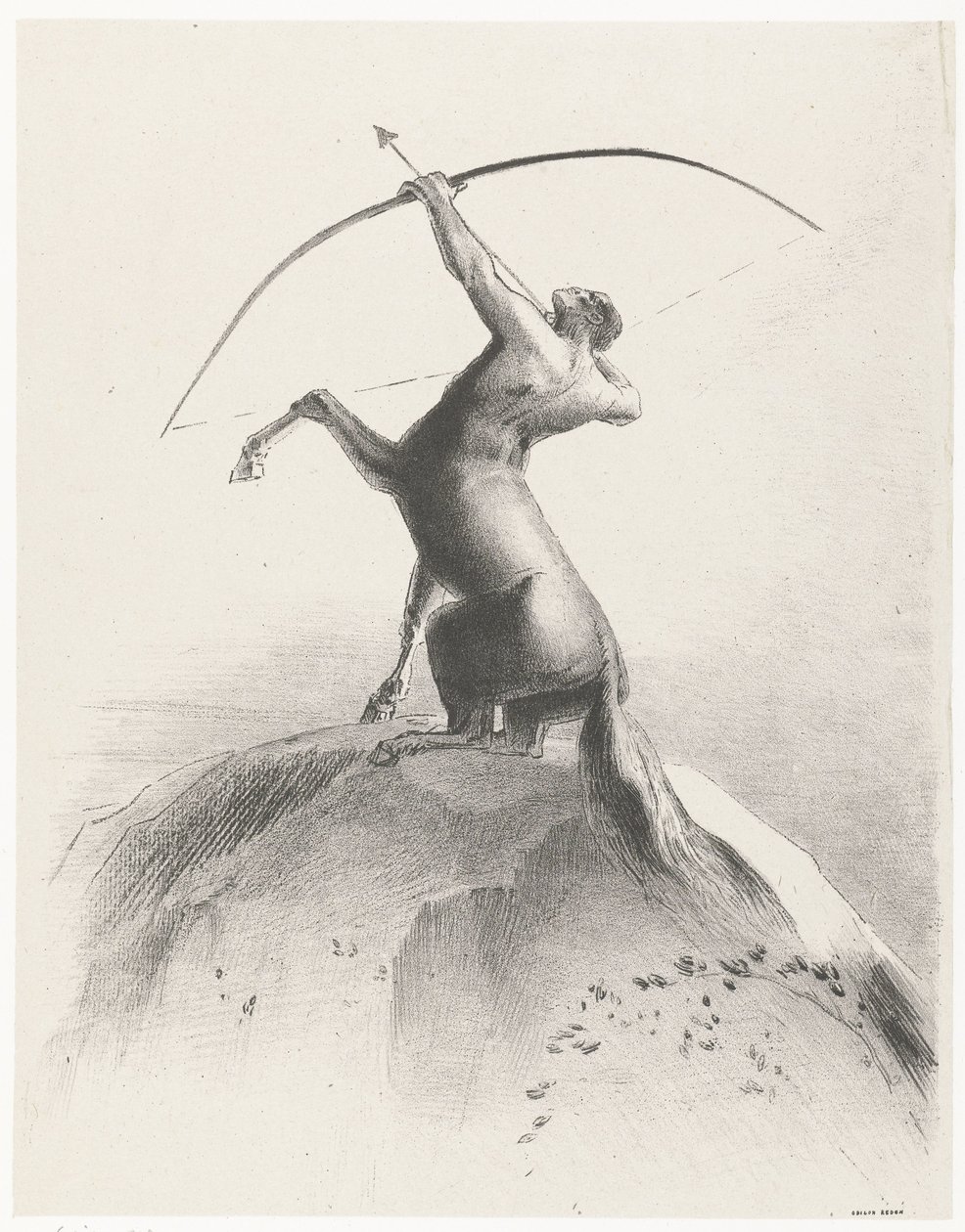 Zentaur richtet auf den Himmel von Odilon Redon