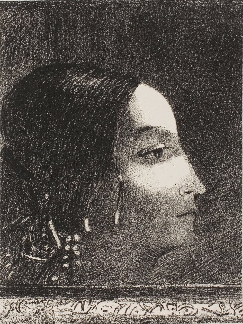 Dramatisch und grandios mit ihrem Gesicht wie das einer druidischen Priesterin von Odilon Redon