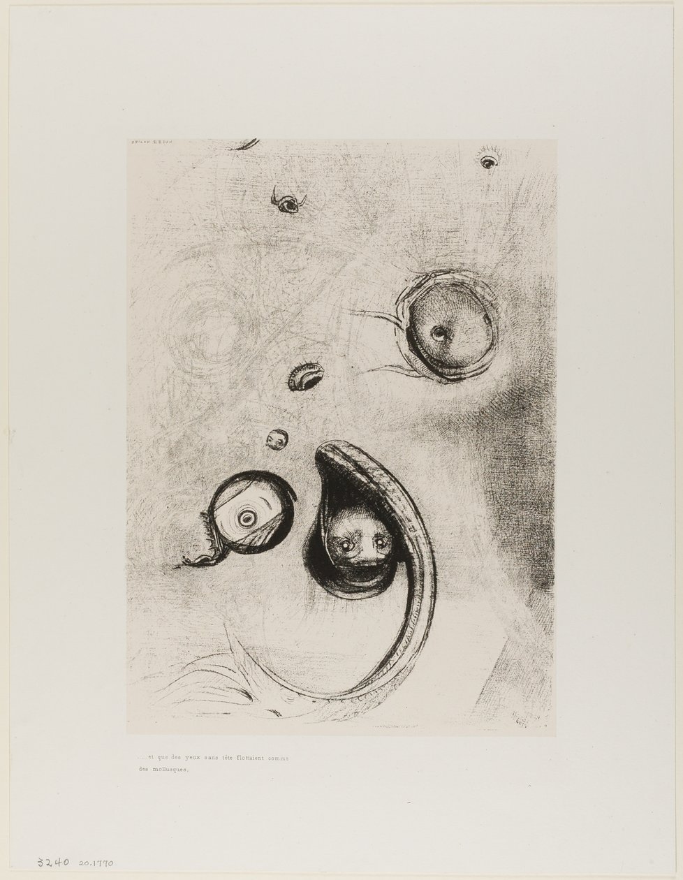 Und dass kopflose Augen wie Weichtiere schwammen, Platte XIII von Tentation de St. Antoine von Odilon Redon