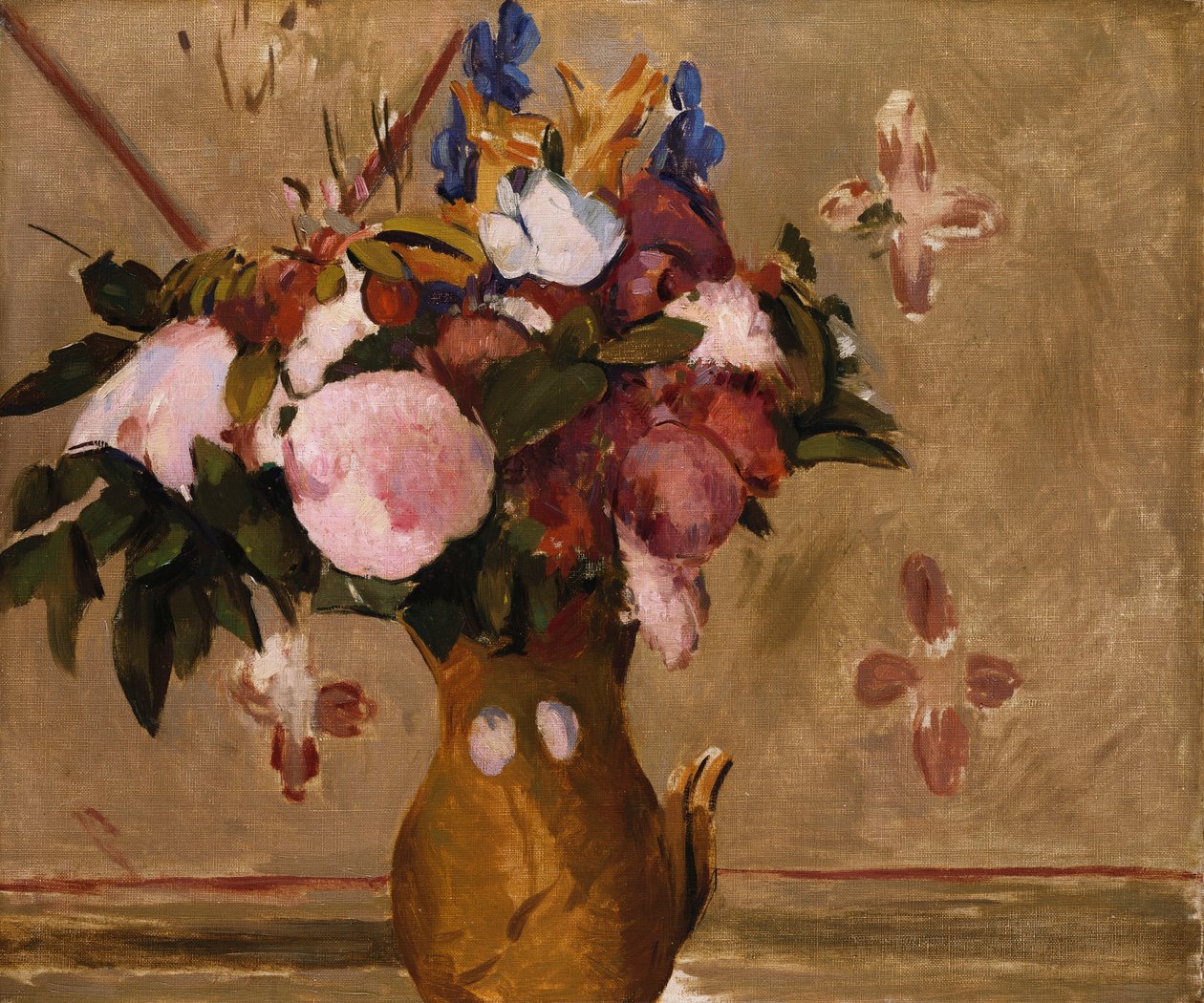 Blumen in einer Vase, Kopie nach einem Gemälde von Cézanne, ca. 1886 von Odilon Redon