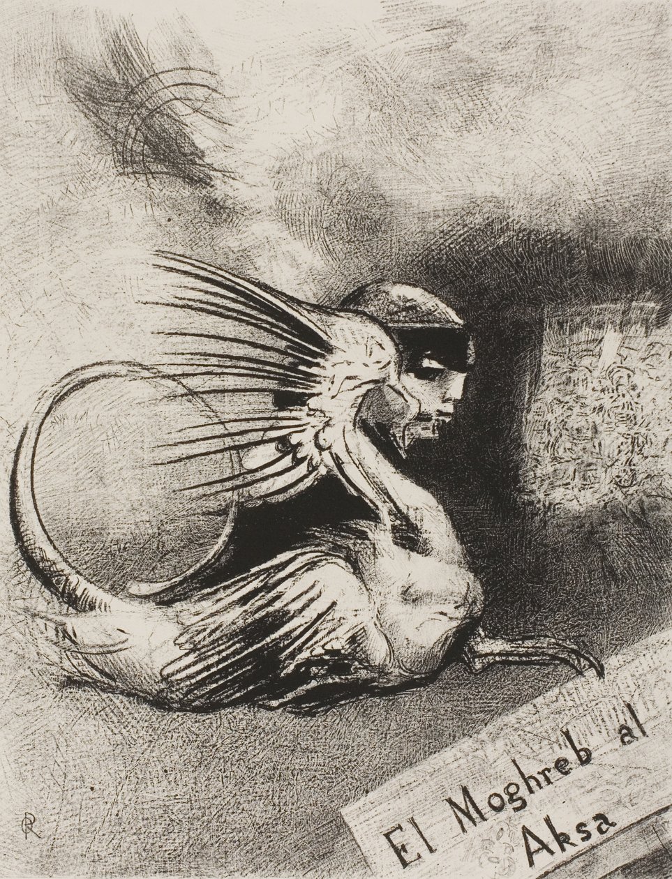 Frontispiz für El Moghreb al Aksa von Edmond Picard von Odilon Redon