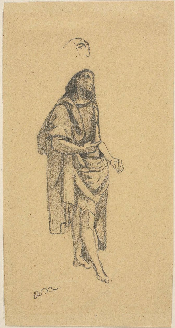 Johannes der Täufer, mit Skizze des Kopfes von Odilon Redon
