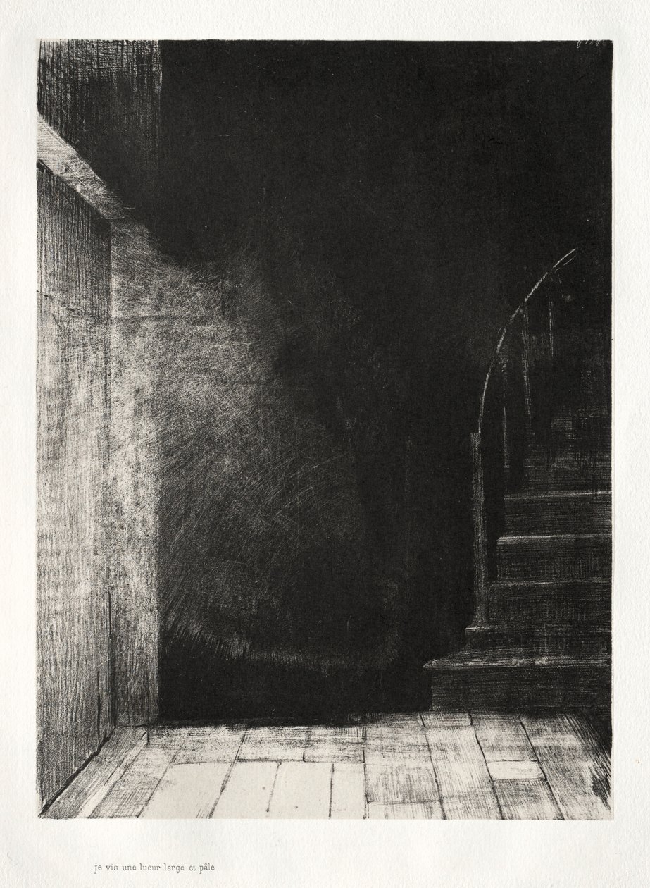 Das Spukhaus: Wir sahen beide ein großes, blasses Licht, 1896 von Odilon Redon