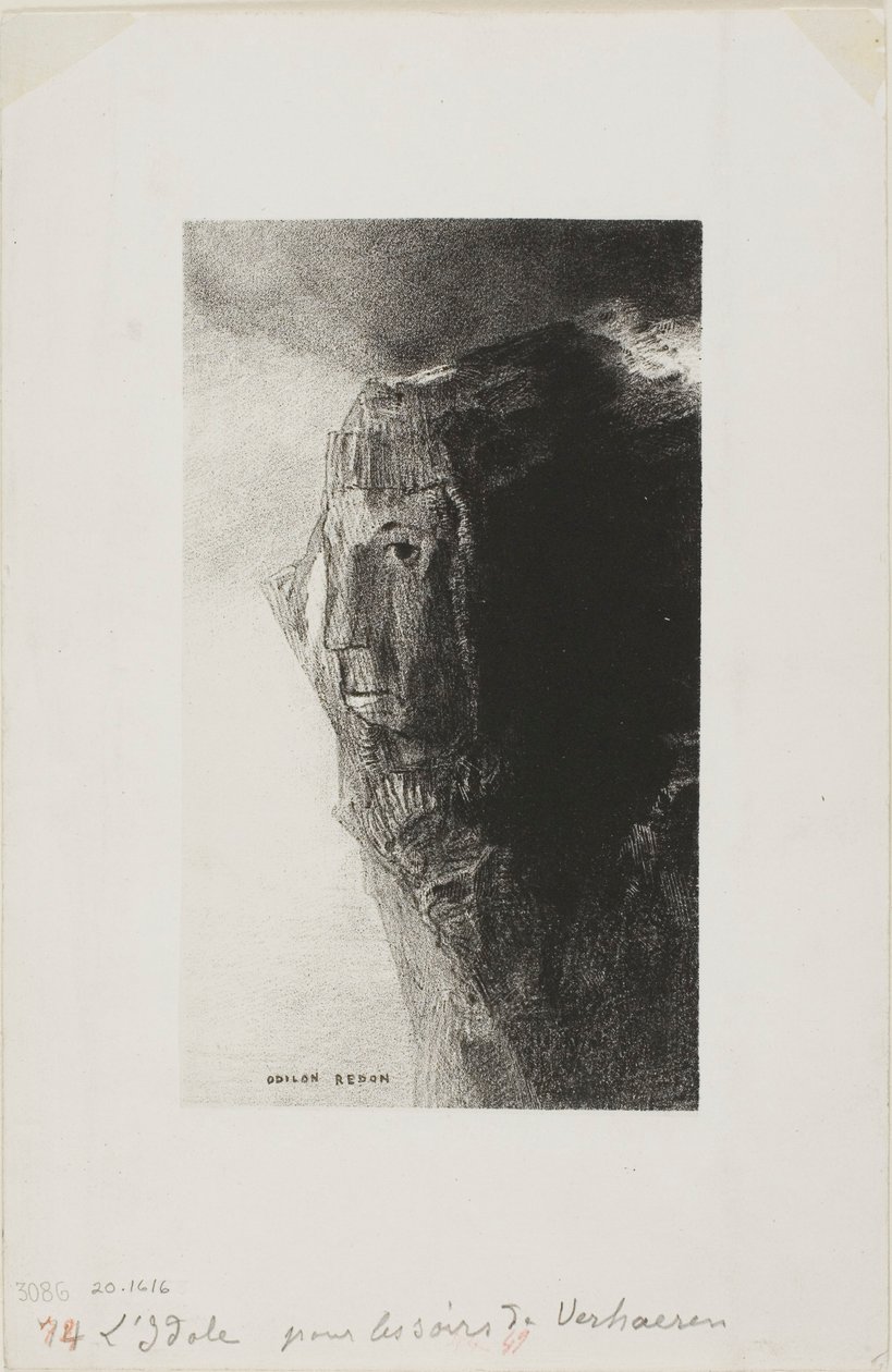 Das Idol, Frontispiz aus Emile Verhaerens Les Soirs von Odilon Redon