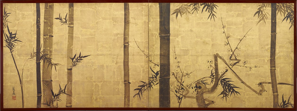 Bambus und Pflaumenbaum von Ogata Korin