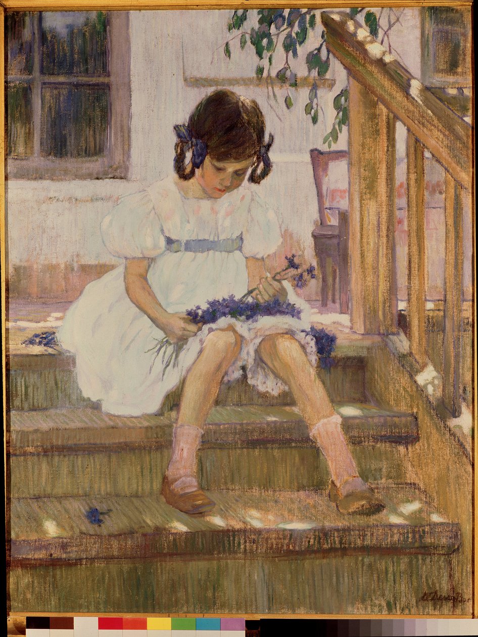 Das kleine Mädchen mit Blaubeeren von Olga Lyudvigovna Della Vos Kardovskaya