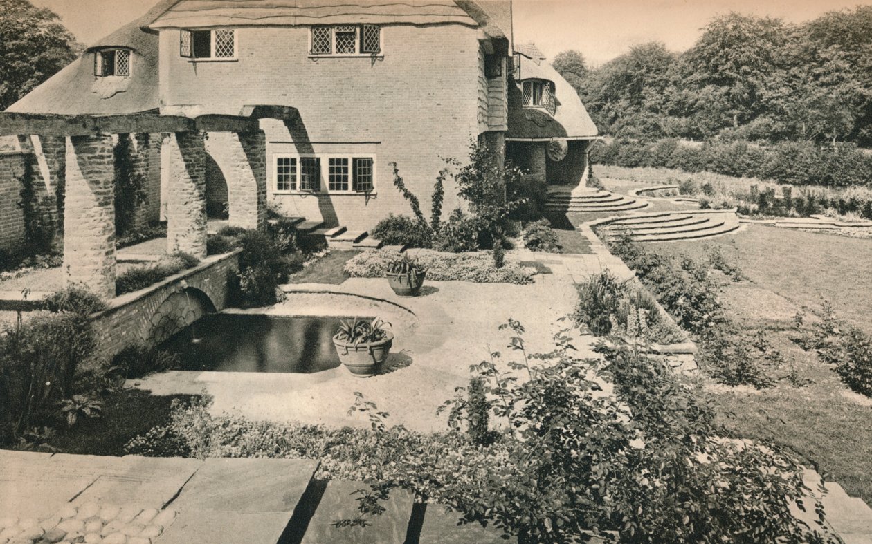 Garten von Wood House Copse, Holmbury St. Mary. Blick nach Osten, um 1926 von Oliver Falvey Hill