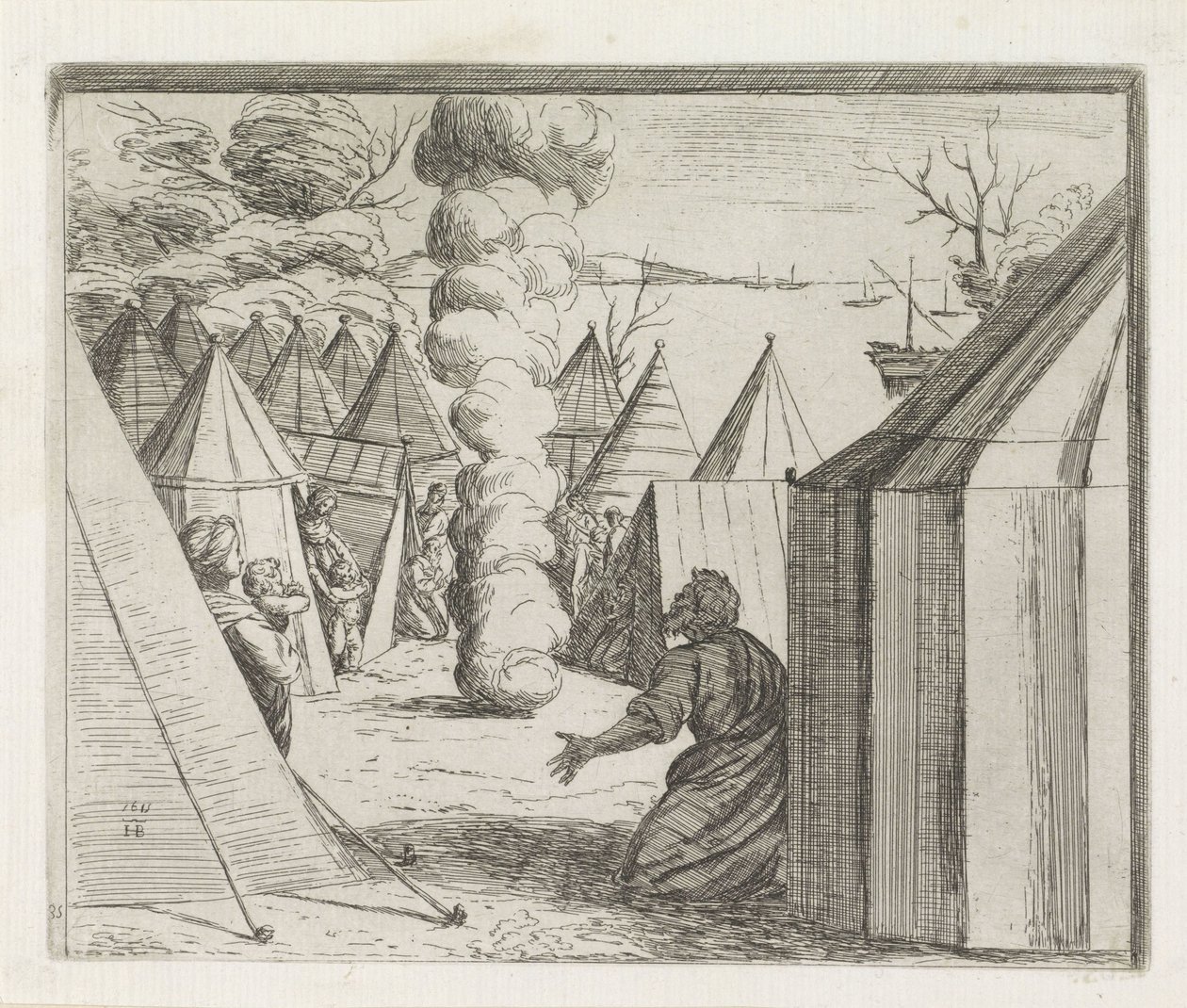 Gott erscheint Moses in einer Rauchwolke von Orazio Borgianni