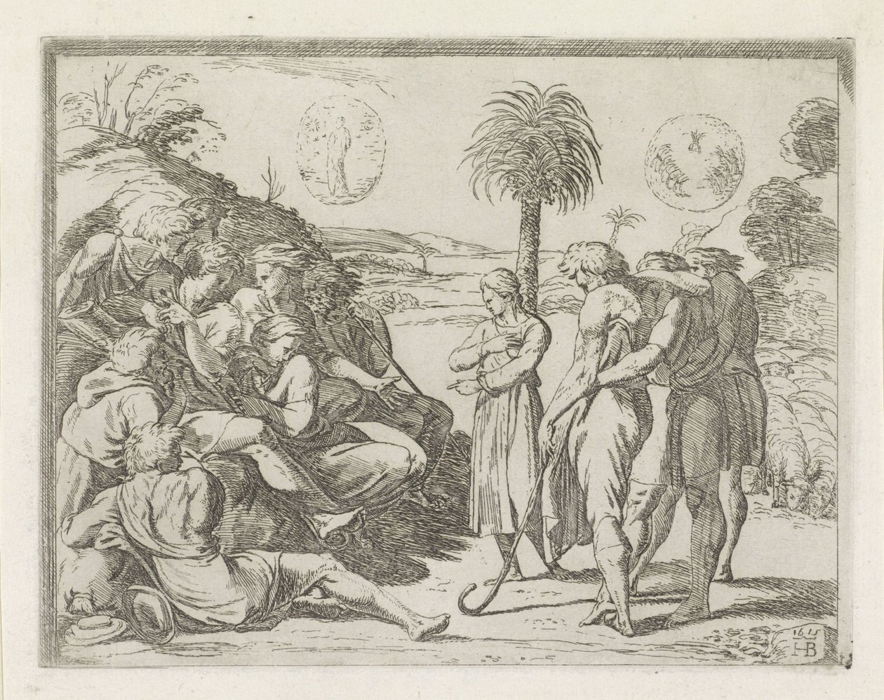Josef erzählt seinen Brüdern seine Träume (Serie: Gemälde in der Loggia von Raffael) von Orazio Borgianni