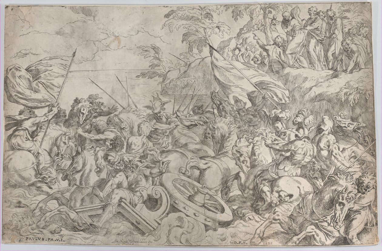Die Überquerung des Roten Meeres von Orazio Farinati