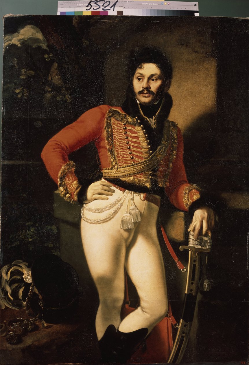 Porträt des Husarenoberst Eugraph Davydov von Orest Adamovich Kiprensky
