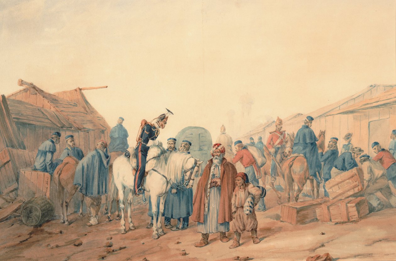 Versorgungsbasis der britischen Armee im Hafen von Balaclava, 1854 von Orlando Norie