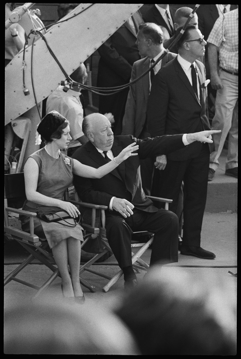 Prinzessin Margaret und Alfred Hitchcock am Set von 
