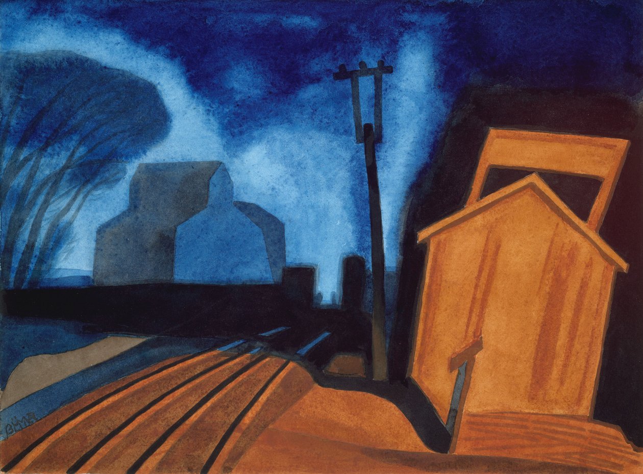 Flaggenstation, Elizabeth, New Jersey, 1925 von Oscar Florianus Bluemner