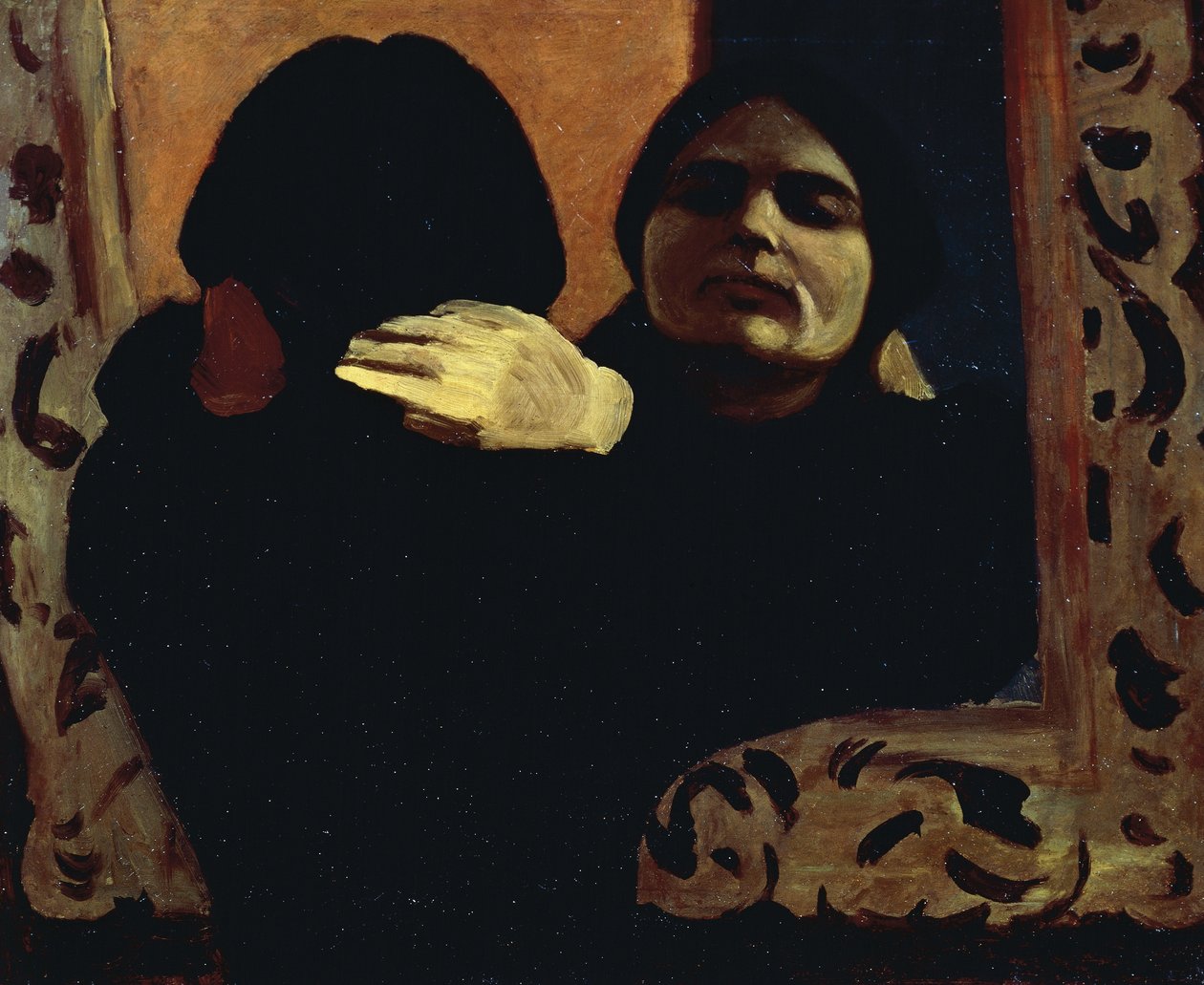 Isa am Spiegel (Die Frau des Künstlers) von Oscar Ghiglia
