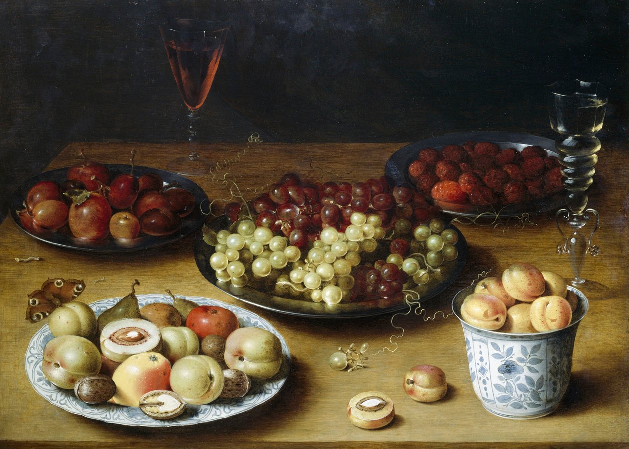 Stillleben mit Früchten und Gläsern von Osias the Elder Beert