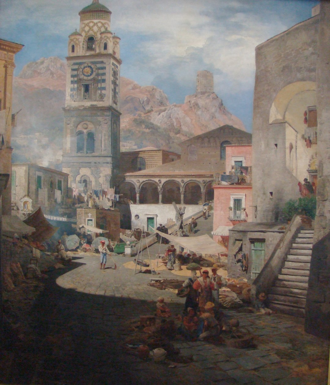 Marktplatz von Amalfi von Oswald Achenbach