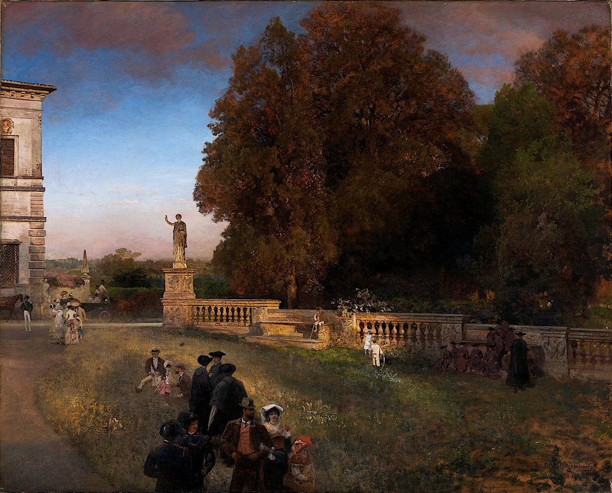 Im Park der Villa Borghese von Oswald Achenbach